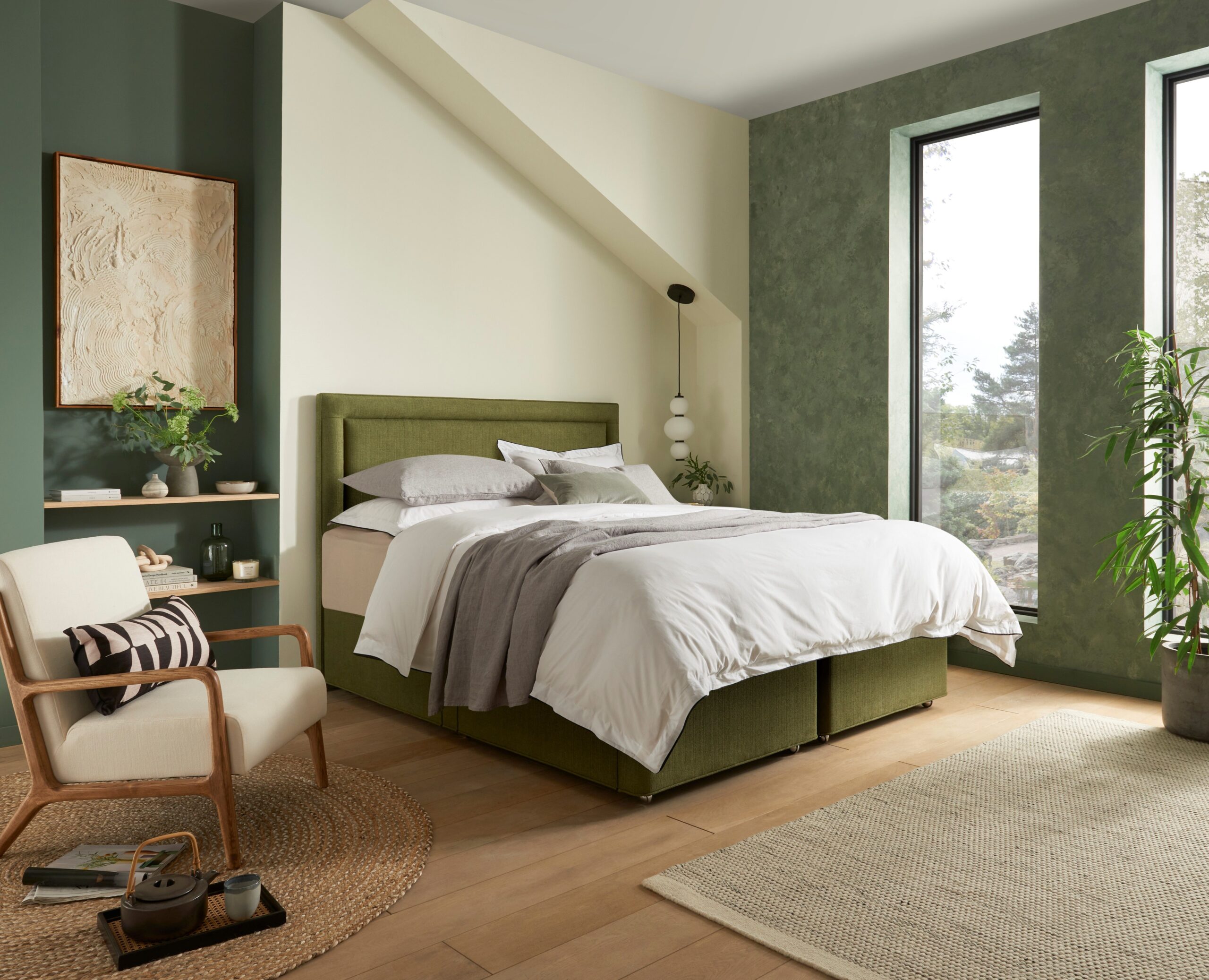 Hypnos olive green bed