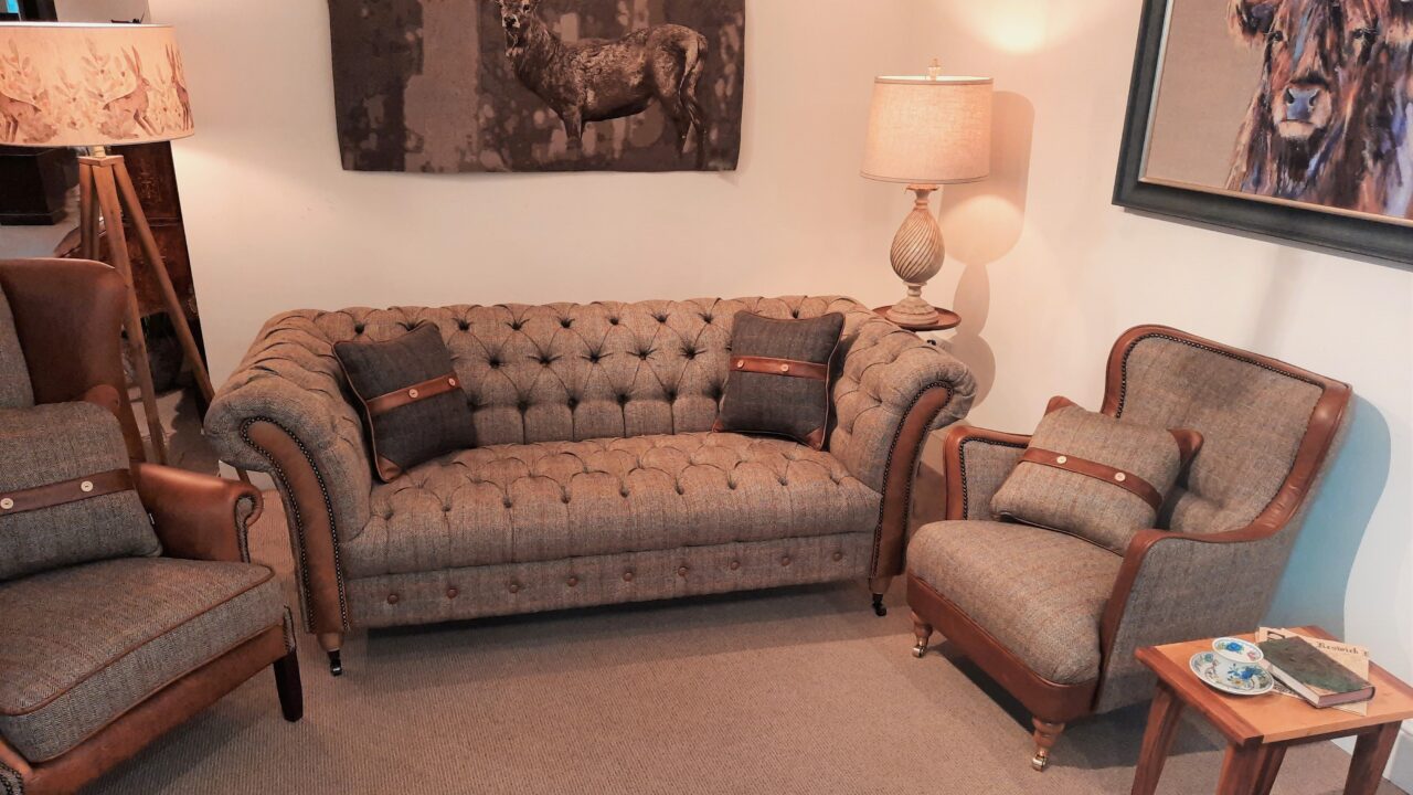 leather and tweed suite