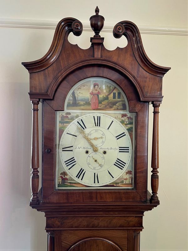 8 Day Mahogany Cased Longcase Clock By J. McMillan - Close Up