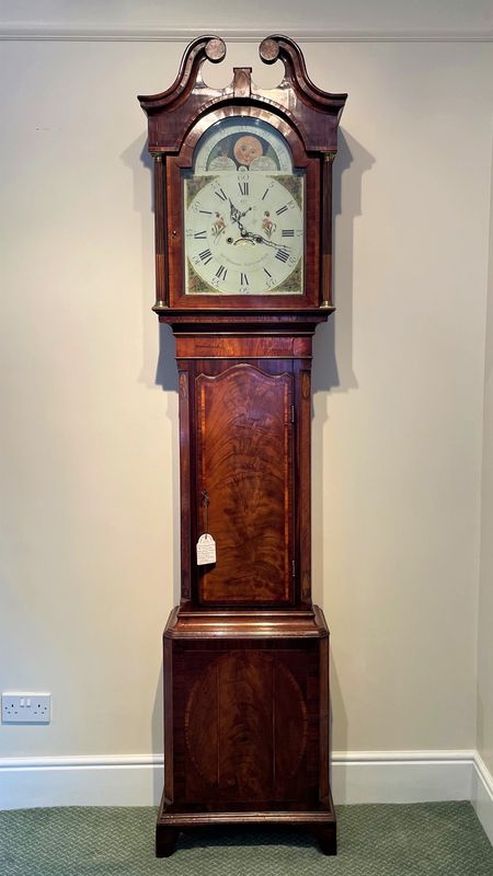 Finely Inlaid Mahogany & Satinwood Cased 8 Day Longcase Clock By Jonathan Hudson Of Nottingham