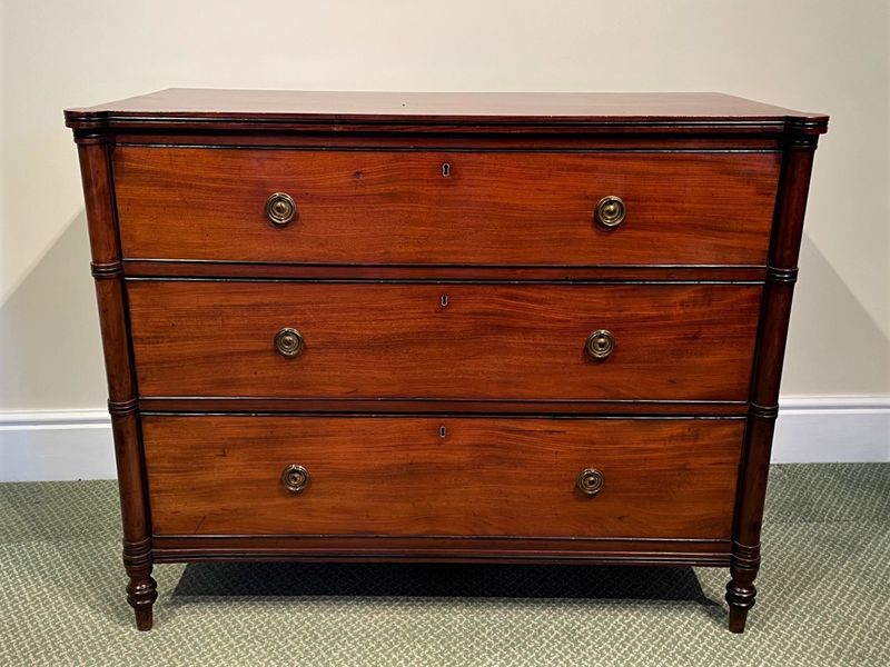 Early 19th Century Mahogany Chest Odf Drawers By William Wilkinson, Ludgate Hill, London