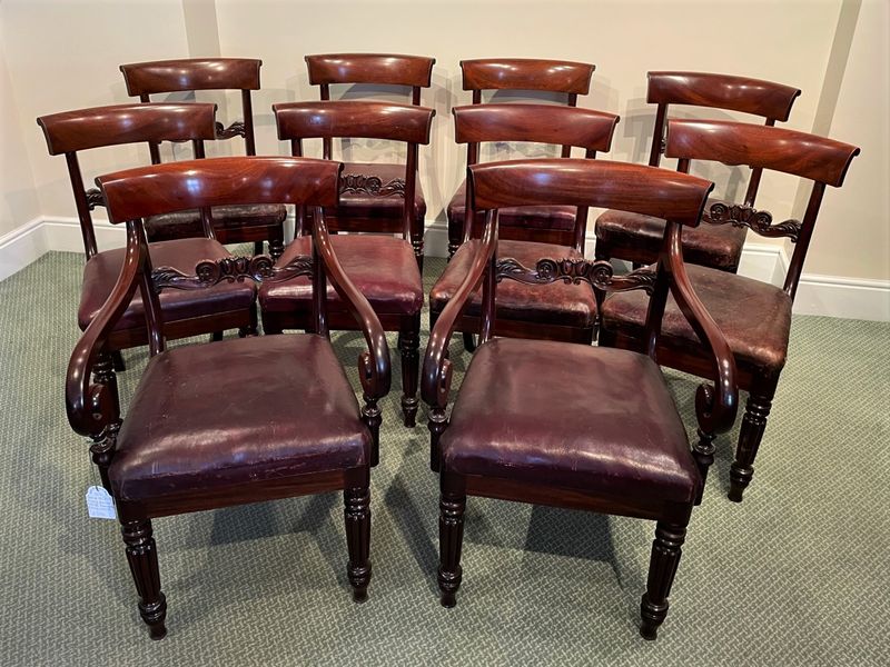 Superb Quality Set Of 10 William IV Mahogany Dining Chairs