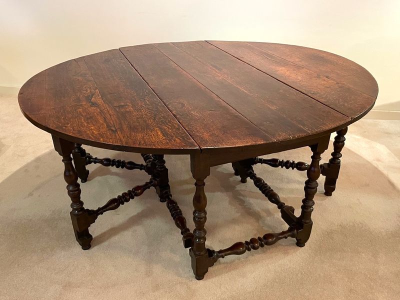 Large Early 18th Century Double Gate, Gateleg Table