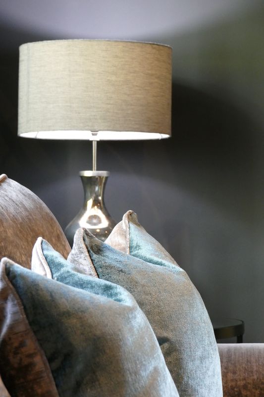 Lamp and cushions